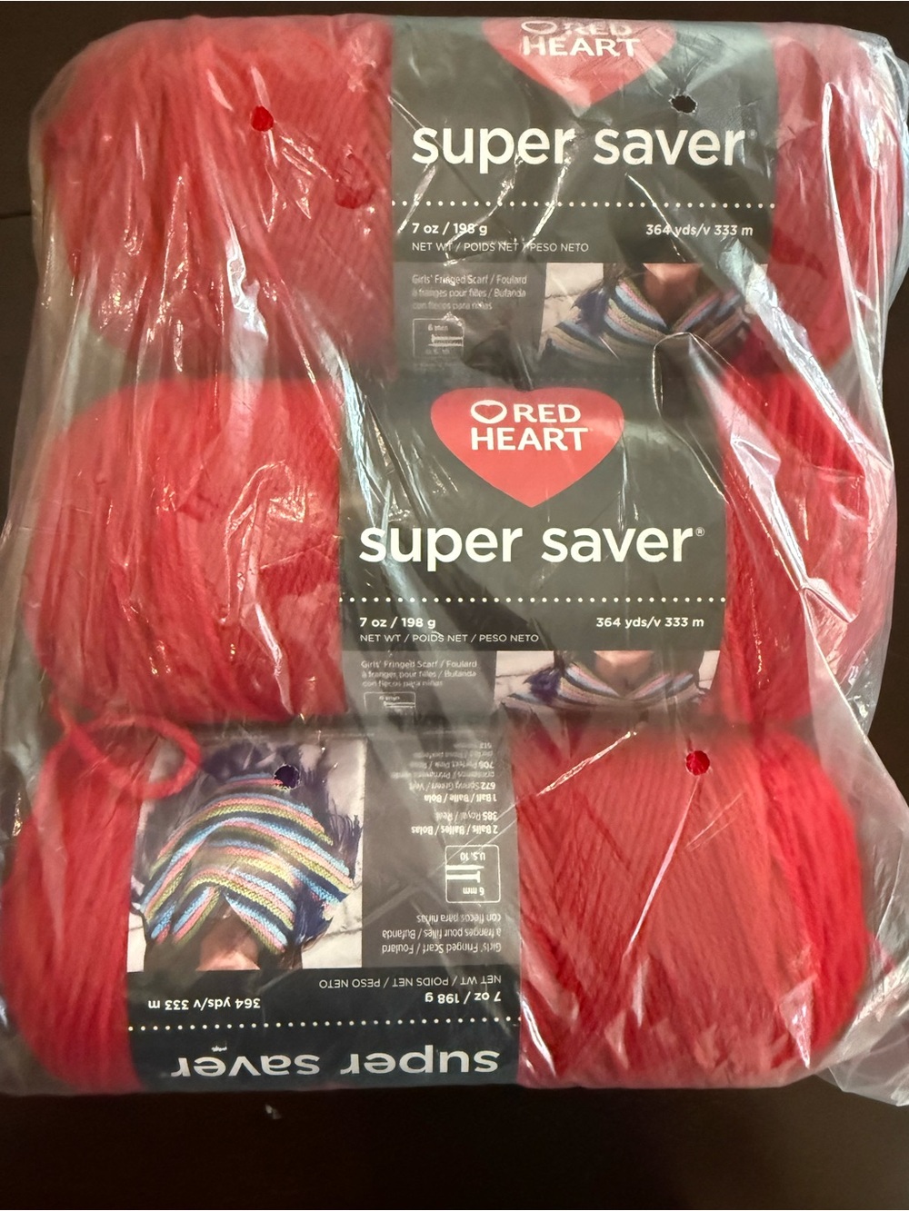 Red Heart Super Saver Yarn - Bright Red Multipack - Cherry Red